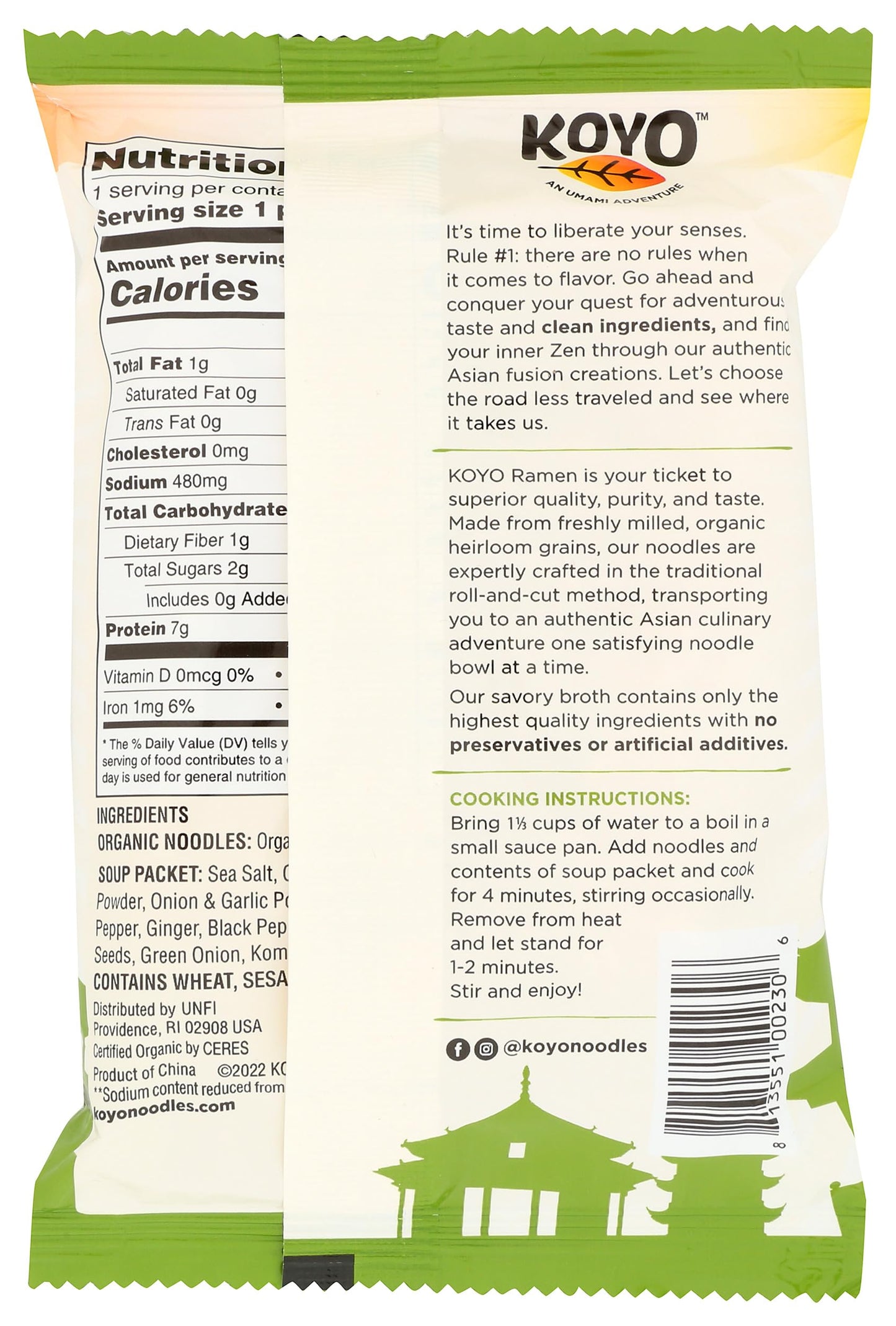 Koyo Reduced Sodium Garlic And Pepper Ramen Made With Organic Noodles 2.1, Pepper,Garlic, 25.2 Ounce, (Pack Of 12)