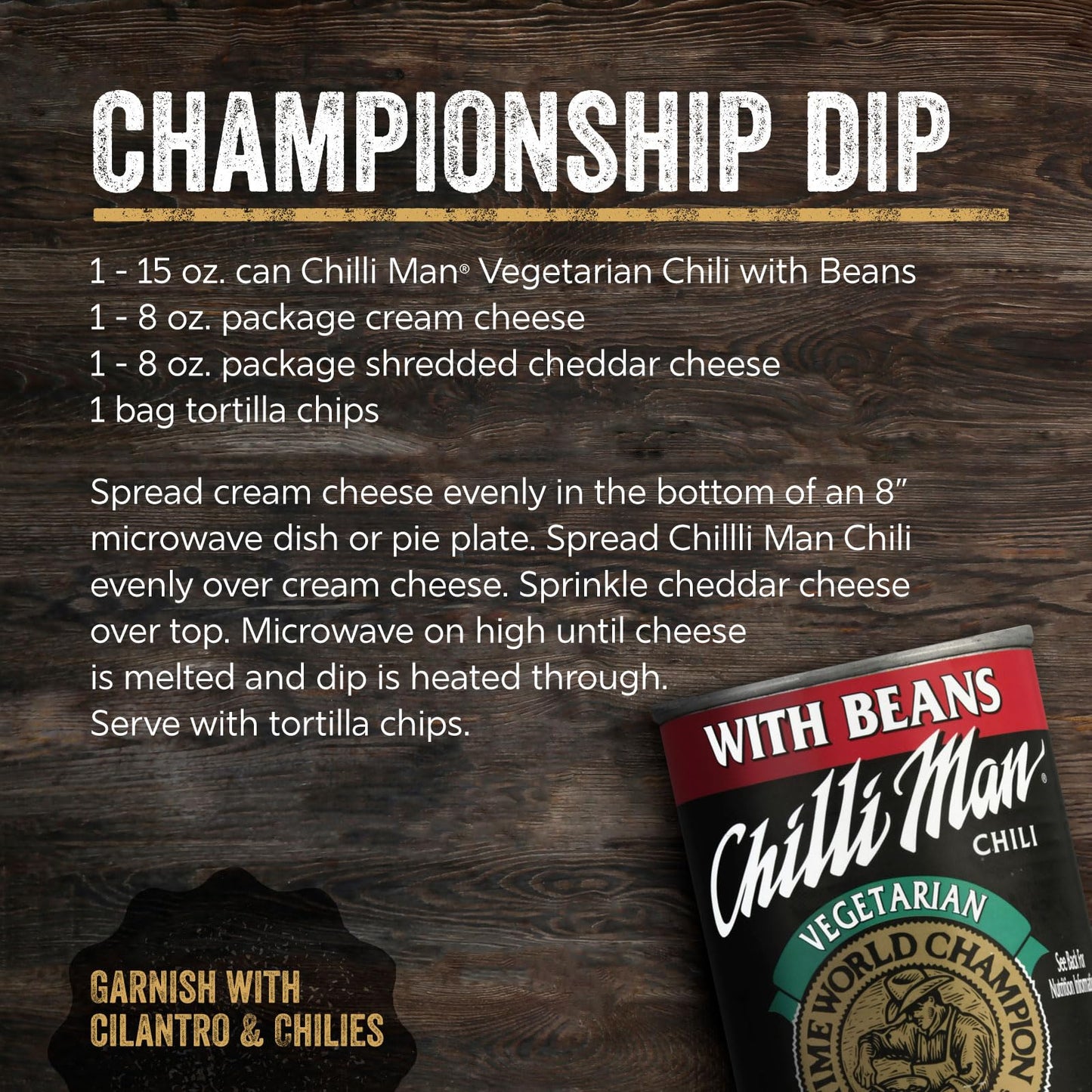 CHILLI MAN Chili Vegetarian (12 Pack) 15 ounce can