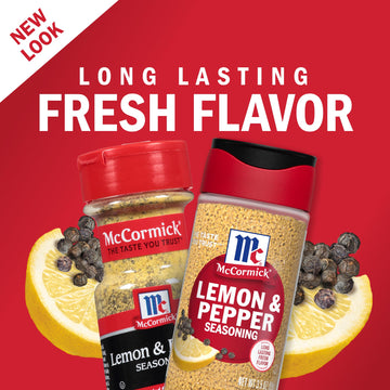McCormick Lemon & Pepper Seasoning, 3.5 oz, Ideal for Cooking and Grilling
