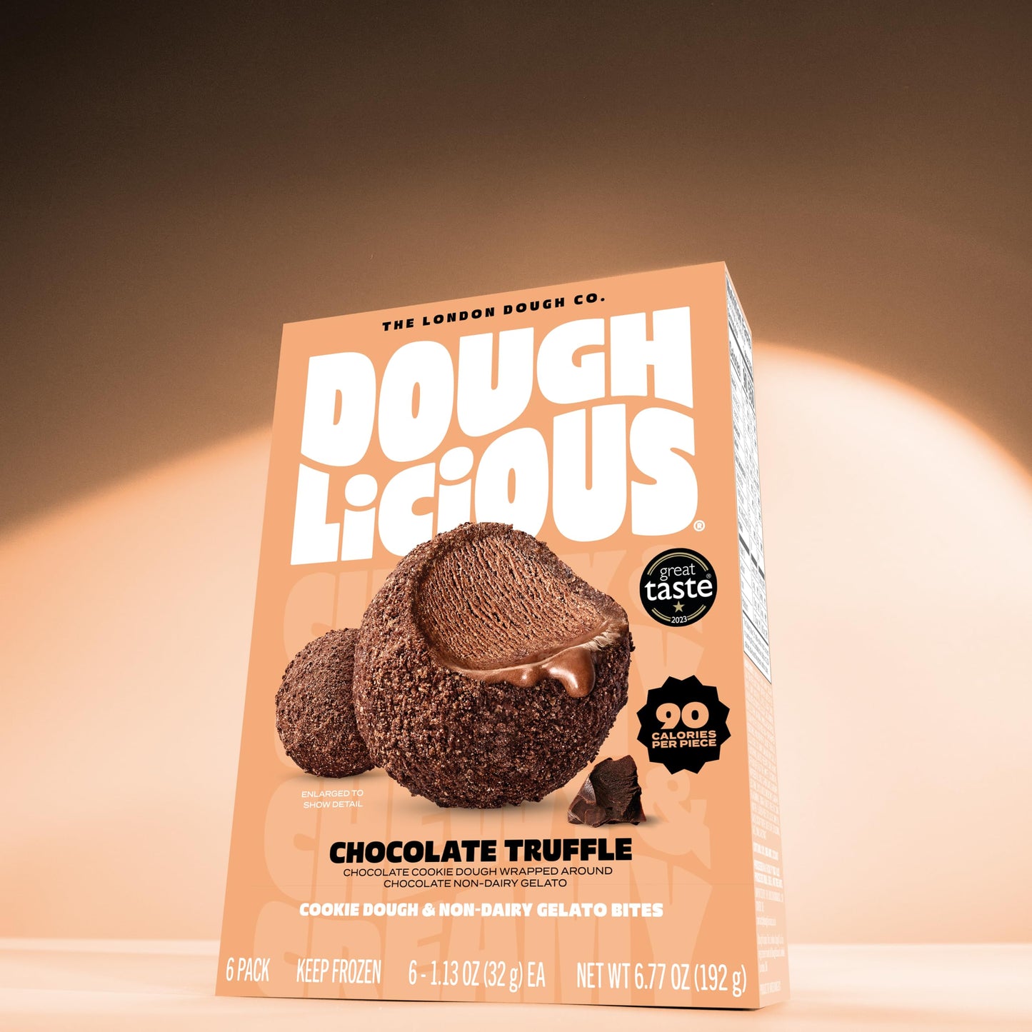 DOUGHLICIOUS Chocolate Truffle Cookie Dough & Gelato Bites, 6.77 OZ