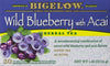 Bigelow Tea Wild Blue Berry Acai Bag 1.46 Oz Ct, Blueberry, 20 Count, (Pack Of 1)