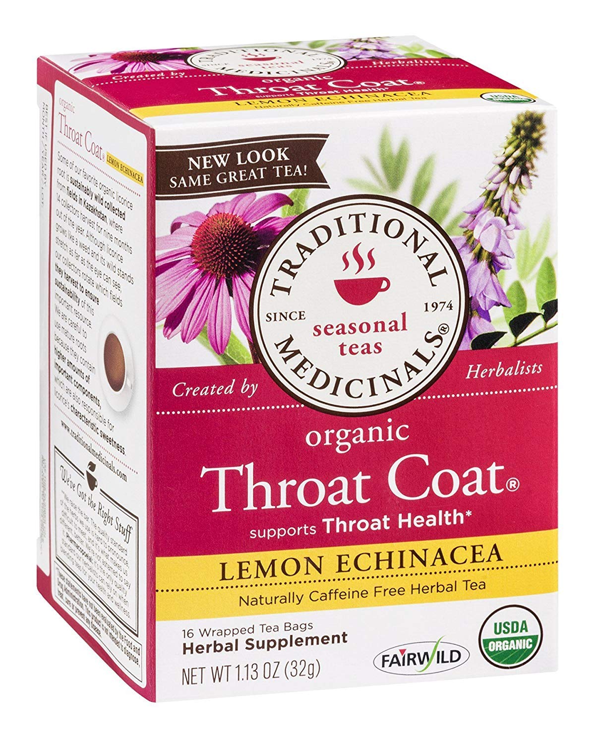 Traditional Medicinals Tea Throat Coat Lemon