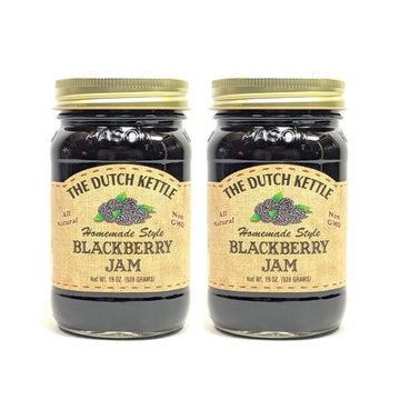 Amish Homemade Style Blackberry Jam Seeded 2-19 Ounce Jars All Natural Non-GMO No Preservatives