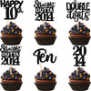 30Pcs Black 10Th Birthday Cupcake Toppers Glitter Ten Happy 10Th Straight Outta 2014 Cupcake Picks For Cheers To 10 Years 10Th B