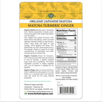 Herbal Cup Tea Organic Japanese Matcha (Matcha Turmeric Ginger, 2 Ounce (Pack Of 1))