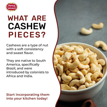 Spicy World Raw Cashew Pieces 80Oz (5 Lbs) - Natural Bulk Raw & Unsalted Cashews For Cooking, Baking & Topping, Gluten Free, Veg