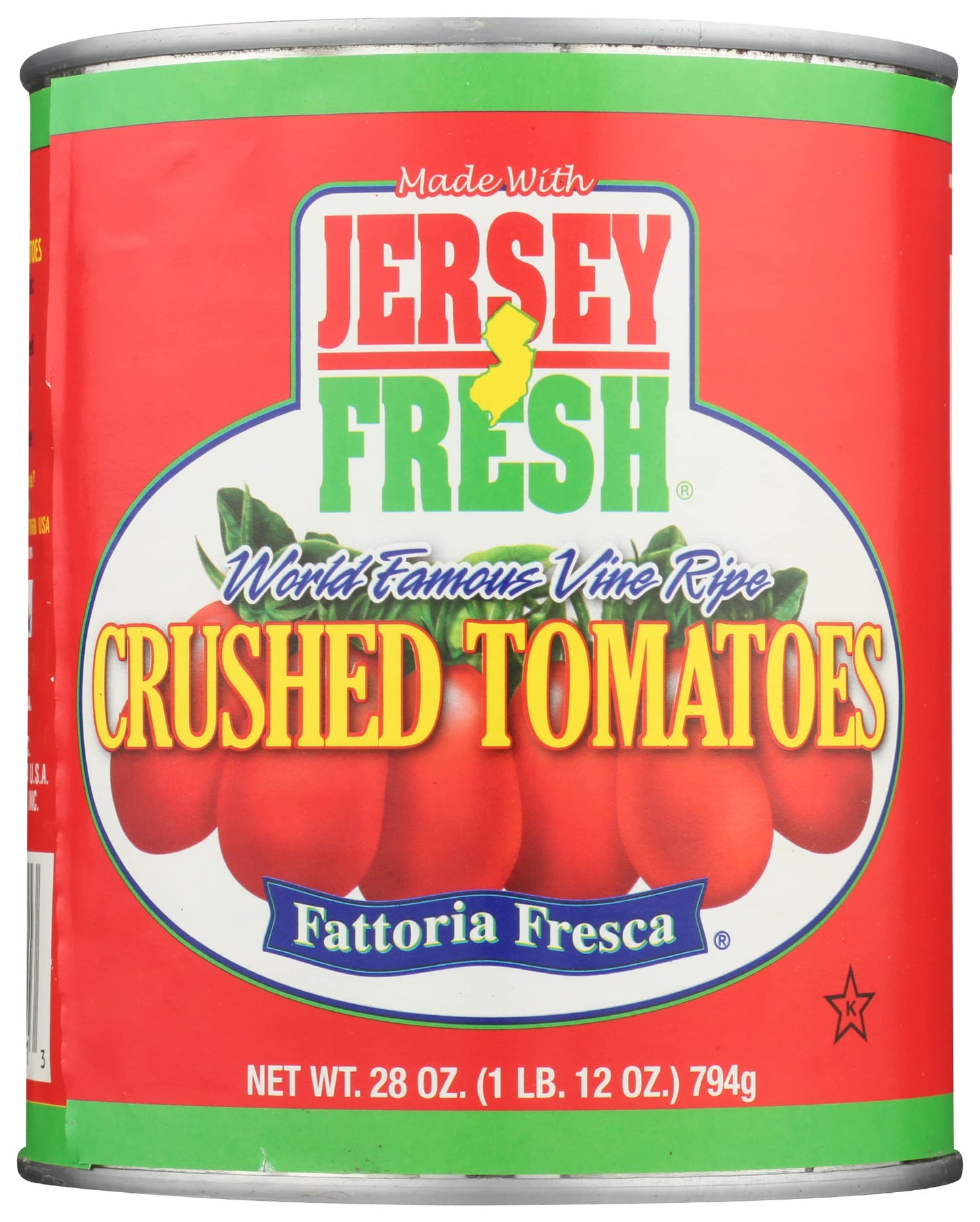 Jersey Fresh Crushed Tomatoes, Fattoria Fresca, 28 Ounce (Pack Of 12)