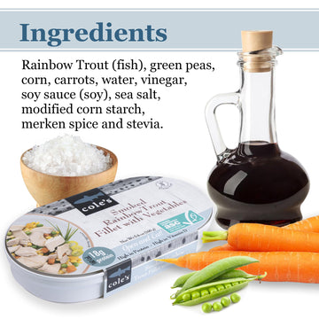 Coles Smoked Rainbow Trout Fillet with Vegetables, 5.6 oz, Ready to Eat, 12 Pack, High in Protein and Vitamin D