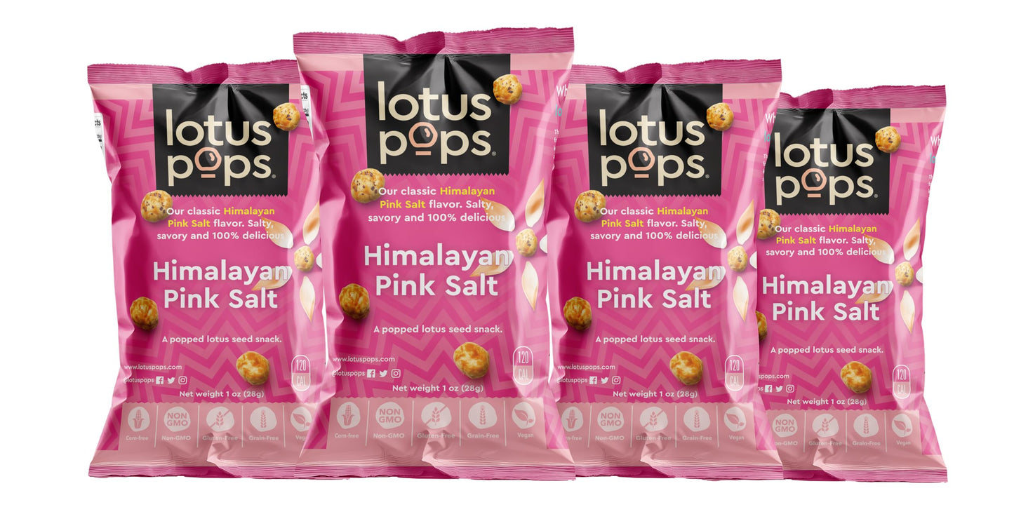 Lotus Pops - Popped Lotus (Water Lily) Seed Snacks  Low Calorie Gluten Free and Vegan Snacks | Plant Protein | Roasted Not-Fried