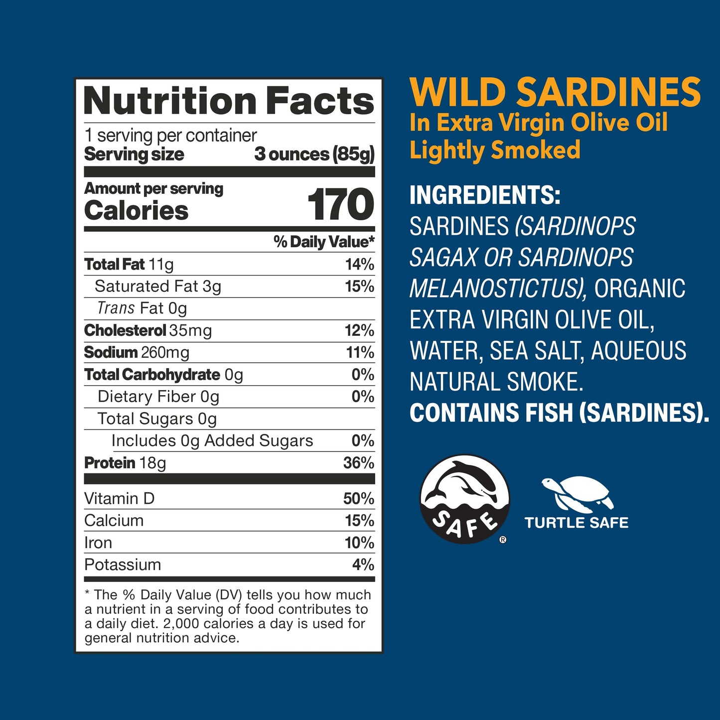Wild Planet Wild Sardines In Extra Virgin Olive Oil With Sea Salt, Keto And Paleo,Evoo, 4.25 Ounce, 6 Pack