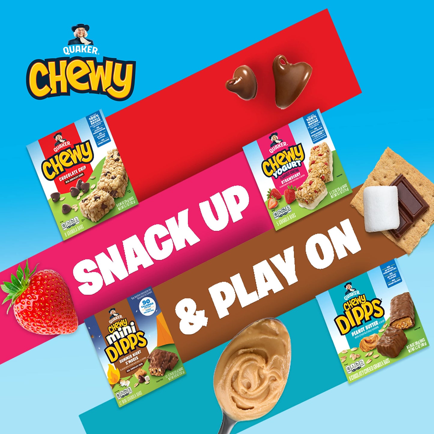 Quaker Chewy Granola Bars, Smores, 58 Count