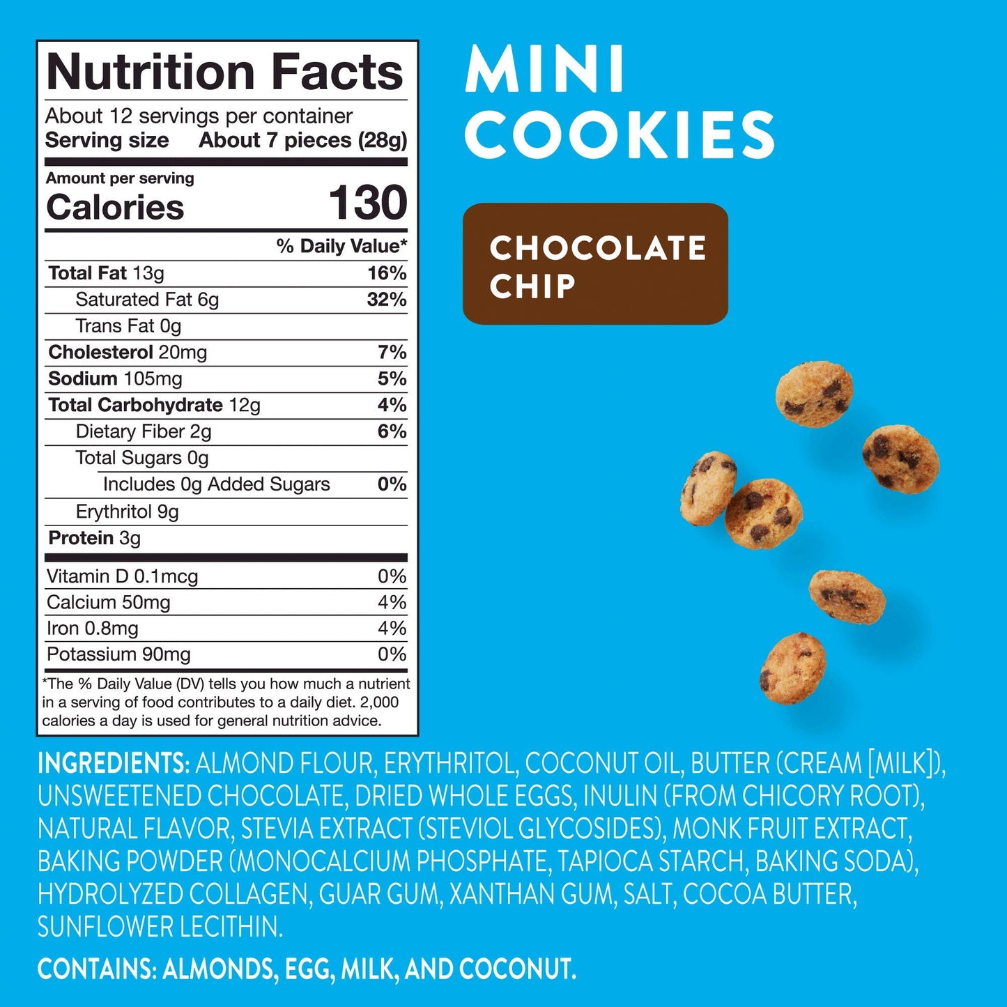 HIGHKEY Mini Cookies, 12 OZ - Delicious Low Carb Snack, Keto-Friendly Treat, Gluten-Free, Perfect for On-the-Go Indulgence