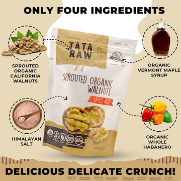 TATA RAW - Organic Sprouted Maple Walnuts - Spicy Hot! (1 lb)