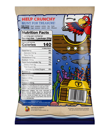 Pirates Booty Aged White Cheddar Cheese Puffs, Gluten-Free, Kids Snacks, 1oz (12ct)