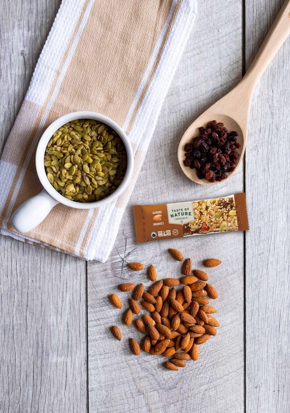 Taste of Nature Organic Snack Bars - Healthy, Gluten Free, Vegan - Variety Pack - 18 Bars x 40g Each