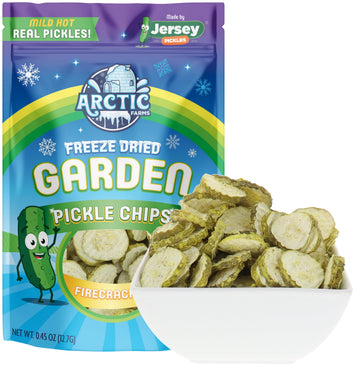 Arctic Farms Freeze Dried Kosher Dill Pickle Chips - Mild Hot, Large Bag, Pack of 3