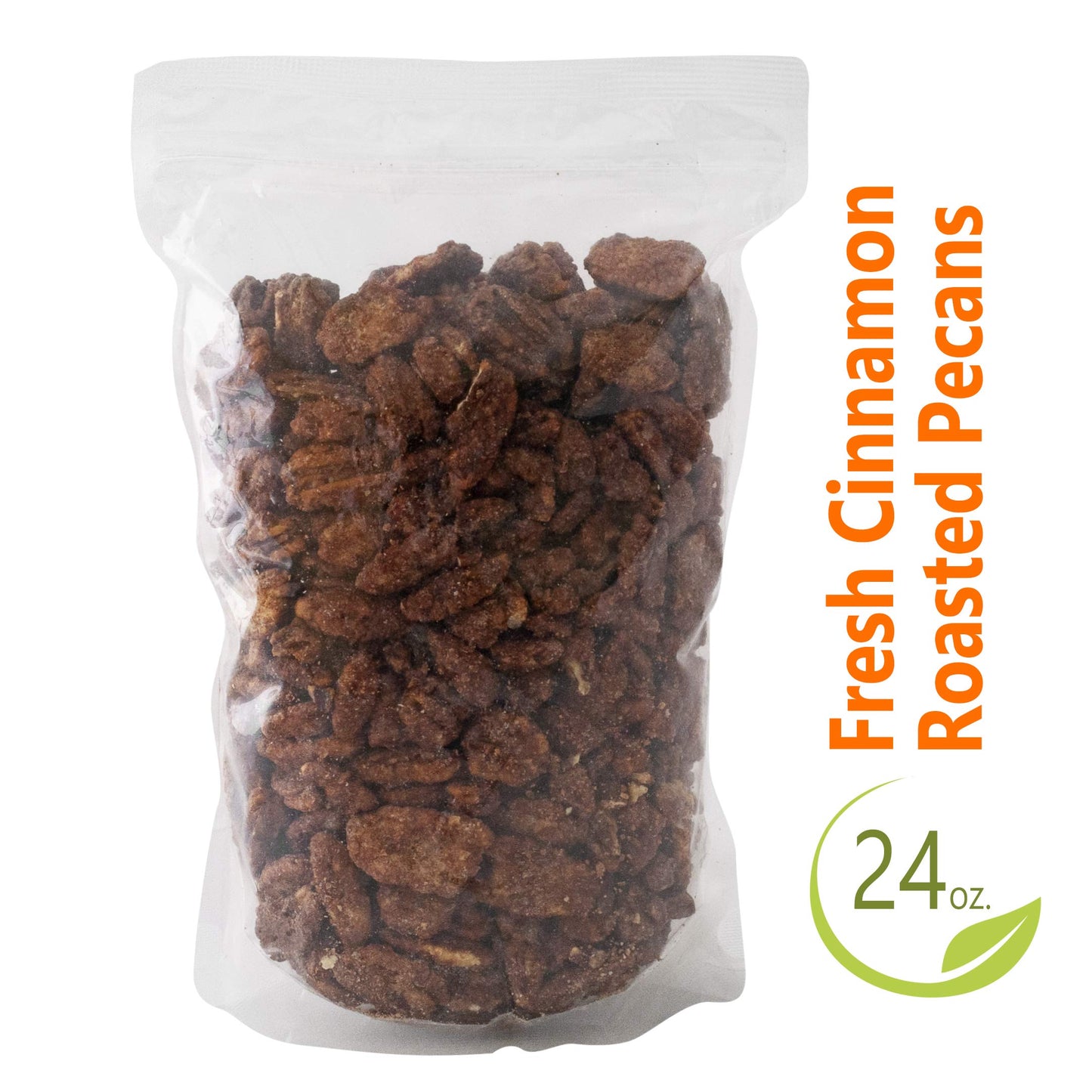 Cinnamon Roasted Pecans 24 Oz (1.50 Lb) - Candied Pecan Glazed With Cinnamon To Satisfy Any Sweet Tooth - Artisan Hand-Roasted S