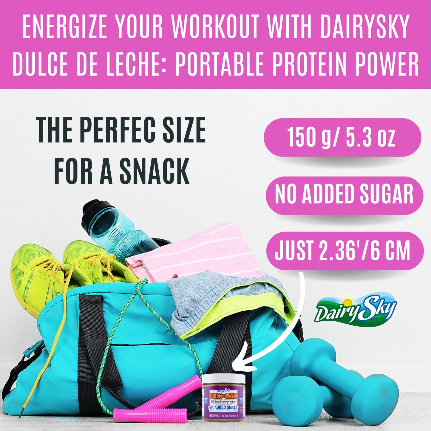 Dairysky Dulce De Leche No Added Sugar - 5.3 Oz Made With Real Milk, Gluten-Free - Milk Based Caramel - Perfect For Desserts, 12