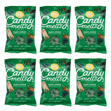 Wilton Melting Chocolate Dark Green Candy Melts for Cake Pops Candy Making Chips Vanilla Flavored 12oz., Pack of 6, Packaging Ma