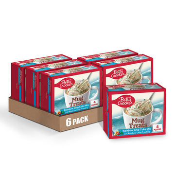 Betty Crocker Mug Treats Rainbow Chip Cake Mix With Rainbow Chip Frosting, 4 Servings, 13.9 Oz. (Pack Of 6)