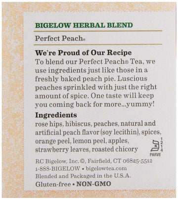 Bigelow Tea Perfect Peach 20 Bags (Pack Of 4)