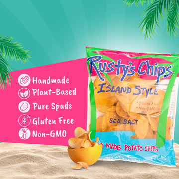 Rustys Chips - Handmade Healthy Crunchy Potato Chips, Gluten Free Snacks - No Preservatives, Non-GMO, Vegan, Seed Oil Free, Heal