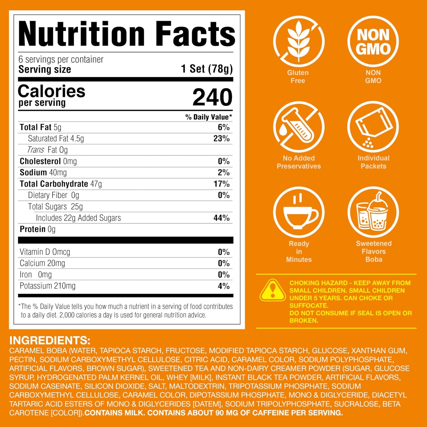 J Way Instant Boba Bubble Pearl Milk Tea Kit With Authentic Crme Brulee Tapioca Boba, Ready In Under One Minute, Paper Straws In