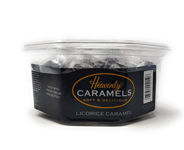 J Morgan Confections Heavenly Caramel | Licorice Flavor | 45 Count Tub | Gourmet Soft And Chewy Butter Caramel Candies | Hand-Cr