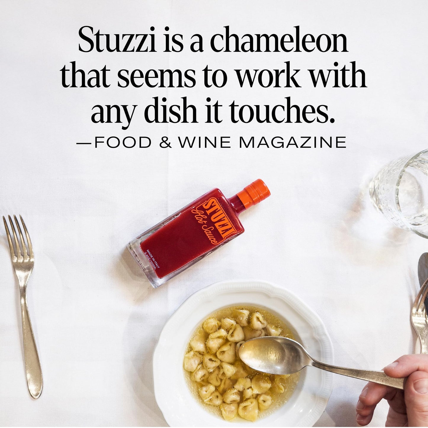 Stuzzi enhanced Italian Hot Sauce Small-Batch Craft Sauce Dried Campanian & Cayenne Peppers Medium Heat on Pizza Tacos + More Vegan Non-GMO No Preservatives Spicy Holiday Gift 3.4 oz Glass Bottle