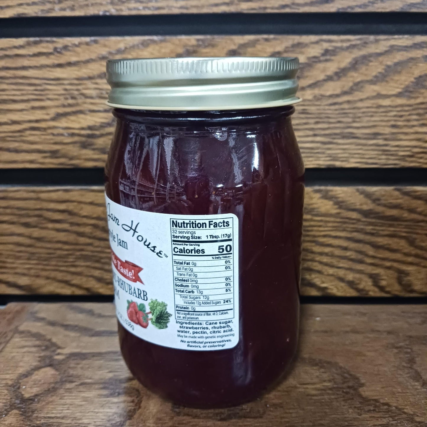 Homestyle Strawberry Rhubarb Jam - One Pint - Grandmas Jam House