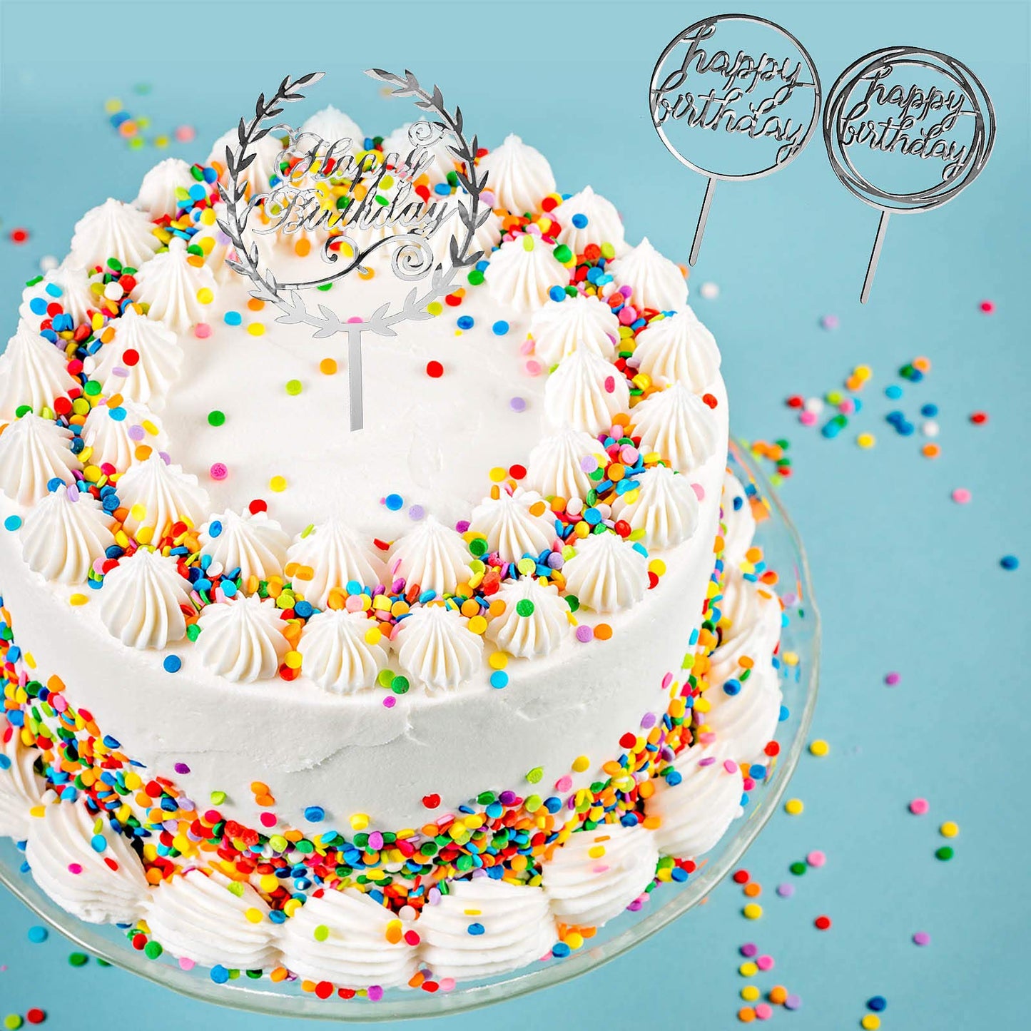 12 Pieces Acrylic Happy Birthday Cake Topper Glitter Birthday Cupcake Topper Pick Decorations For Birthday Party Cake Desserts P