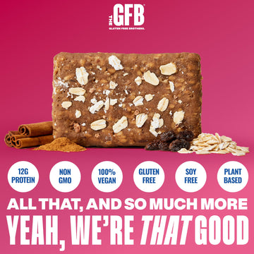 The Gfb Oatmeal Raisin Protein Bars - Gluten Free, Plant Based, Non Gmo, Sustainably Made - Ridiculously Tasty, Healthy, Vegan,