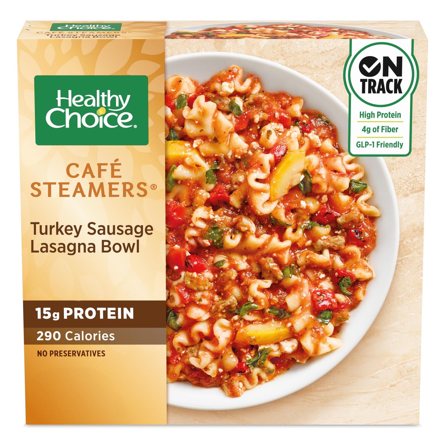 Healthy Choice Caf Steamers Turkey Sausage Lasagna Bowl, Frozen Meal, 10 oz. Bowl