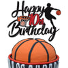 LINGBOOM Basketball Cake Topper for 10th Birthday, Sport Theme Decoration, Model C-8th Basketball, Black