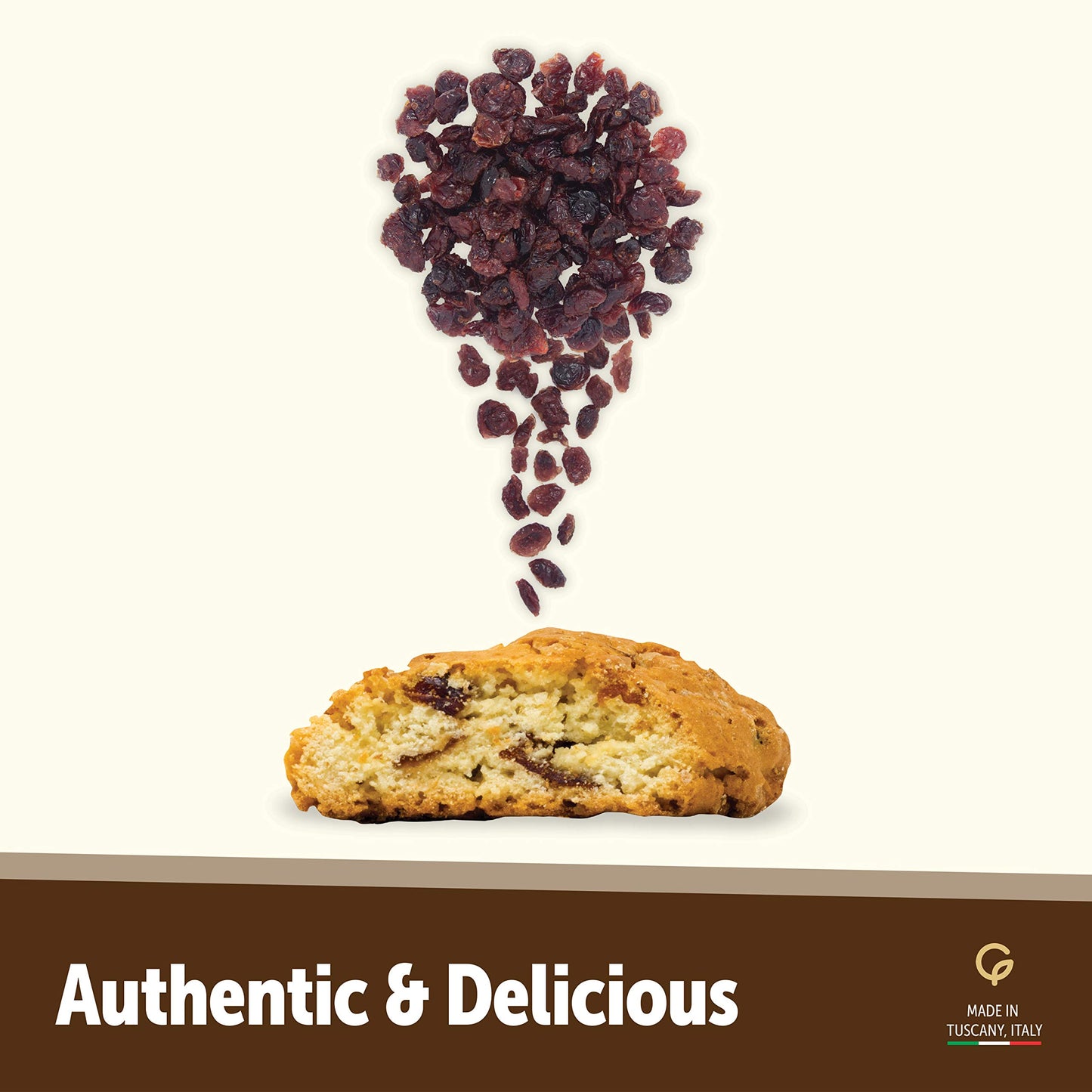 GUSTA Soft Biscotti Cookies - Cranberry - All Natural - 8.82oz - Made in Tuscany, Italy - Small Size - Red
