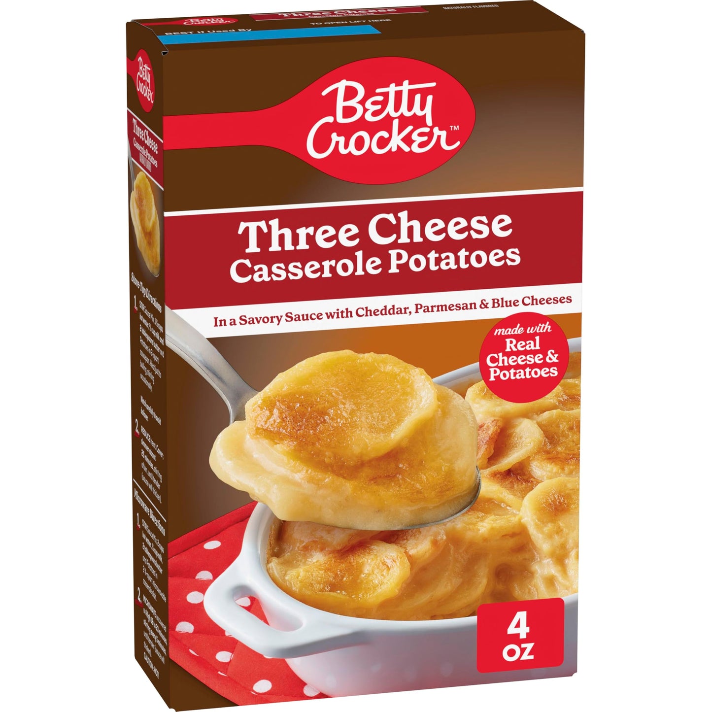 Betty Crocker Three Cheese Casserole Potatoes, Made With Real Cheese, 4 oz Box