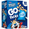 Kelloggs Frosted Flakes Go Packs Cereal Kids Snacks Lunch Snacks Original 12oz Box (10 Pouches)