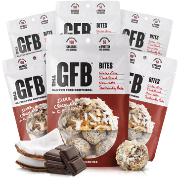 The GFB Dark Chocolate Coconut Protein Bites - Gluten Free, Plant Based, Non GMO, Sustainably Made - Ridiculously Tasty, Healthy