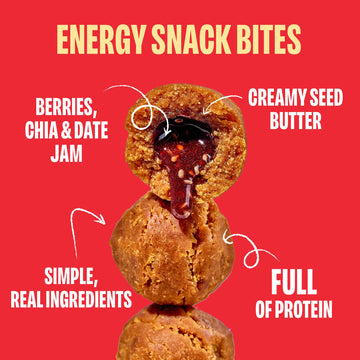 Chia Smash Energy Bites Variety Pack, Gluten-Free Vegan Snack Balls, 8 Pack (5 Bites), No Sugar Added, On-the-Go Convenience