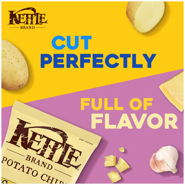 Kettle Brand Potato Chips, Parmesan Garlic Kettle Chips, 7.5 Oz (Pack of 12)
