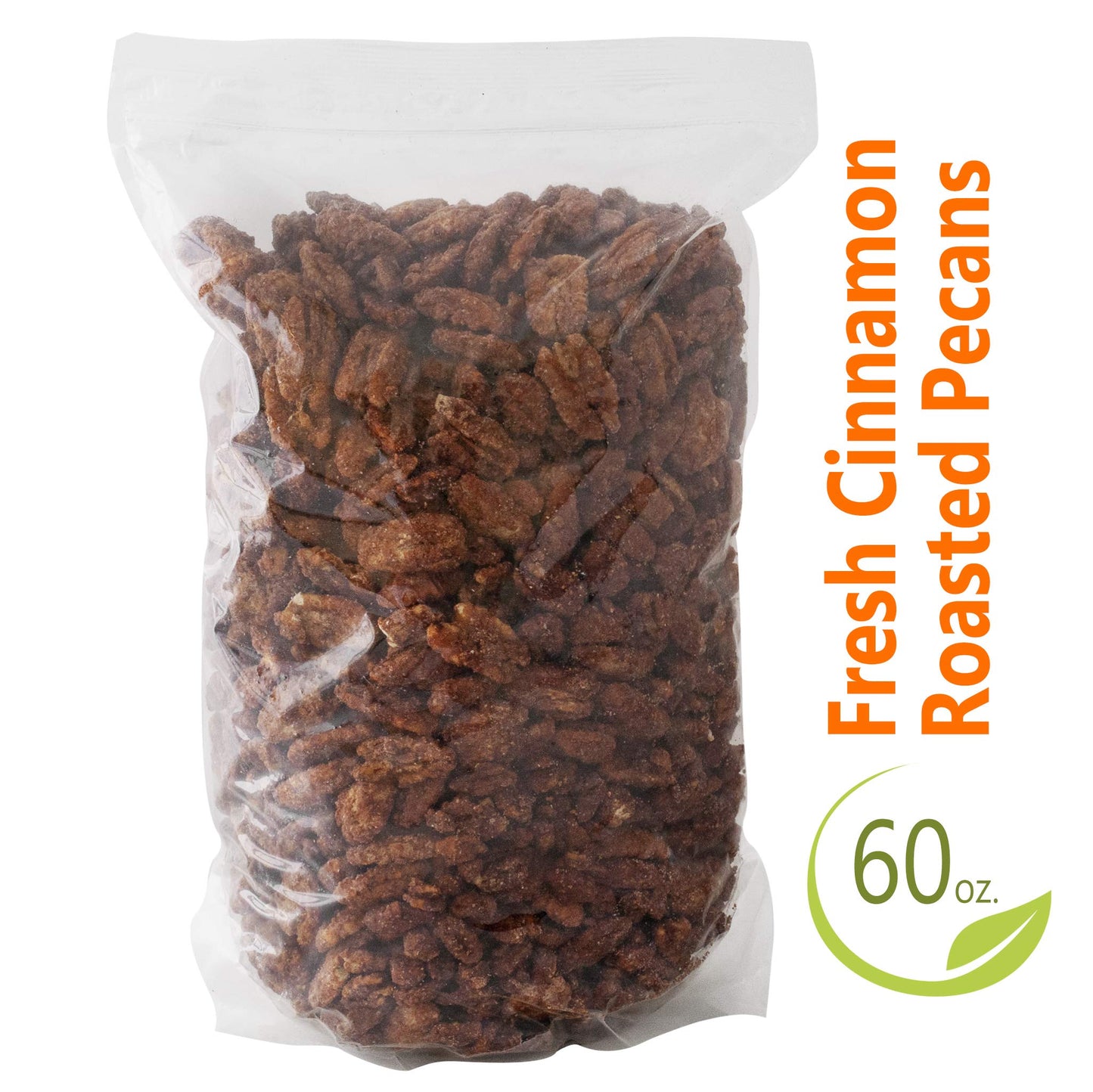 Cinnamon Roasted Pecans 60 Oz (3.75 Lb) - Candied Pecan Glazed With Cinnamon To Satisfy Any Sweet Tooth - Artisan Hand-Roasted S