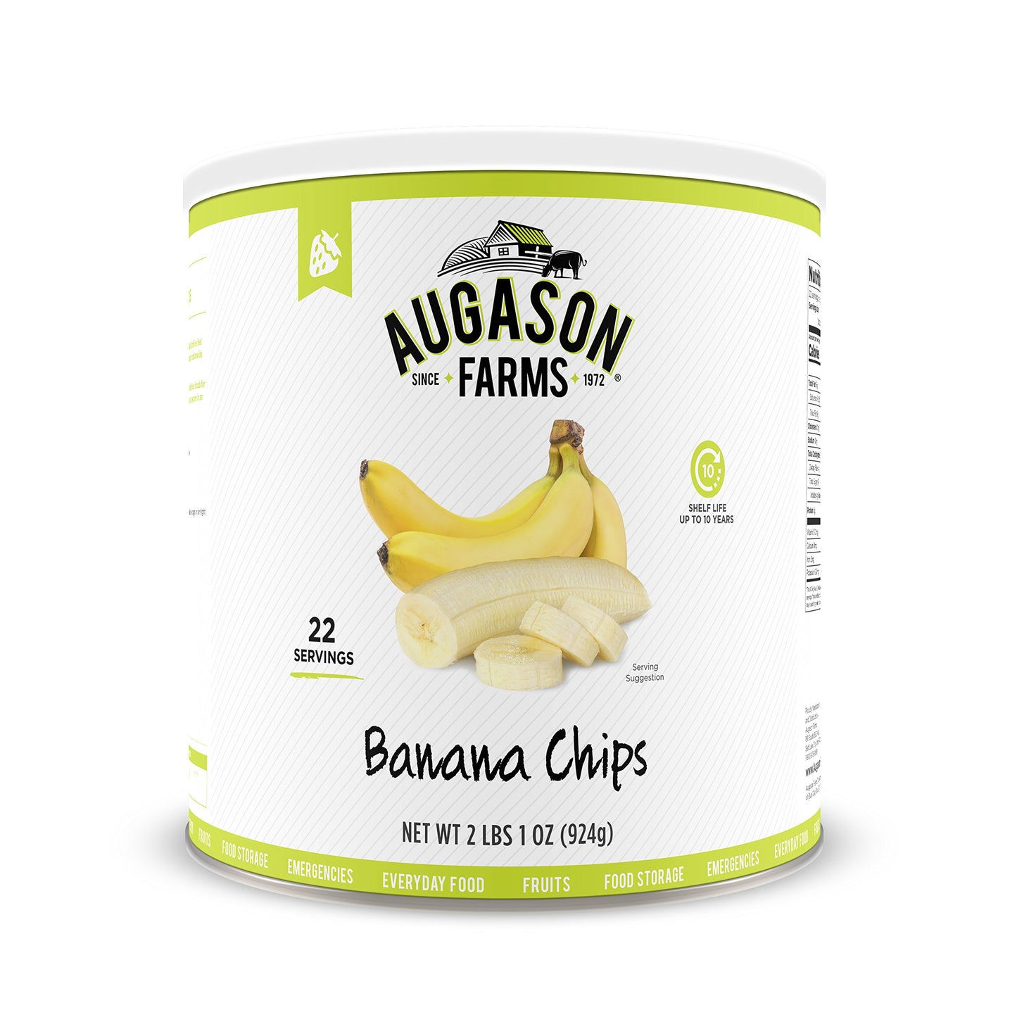 Augason Farms Sweetened Banana Chips Can, Emergency Food Supply, Everyday Meals, 31 Servings (Packaging May Vary)
