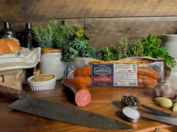 Konopelskis Polish Kielbasa, Rope Style, Authentic Recipe, Natural Wood Fired Smoke, 1 lb Pack