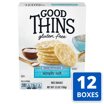 Good Thins Simply Salt Rice Snacks Gluten Free Crackers, 12 - 3.5 oz Boxes