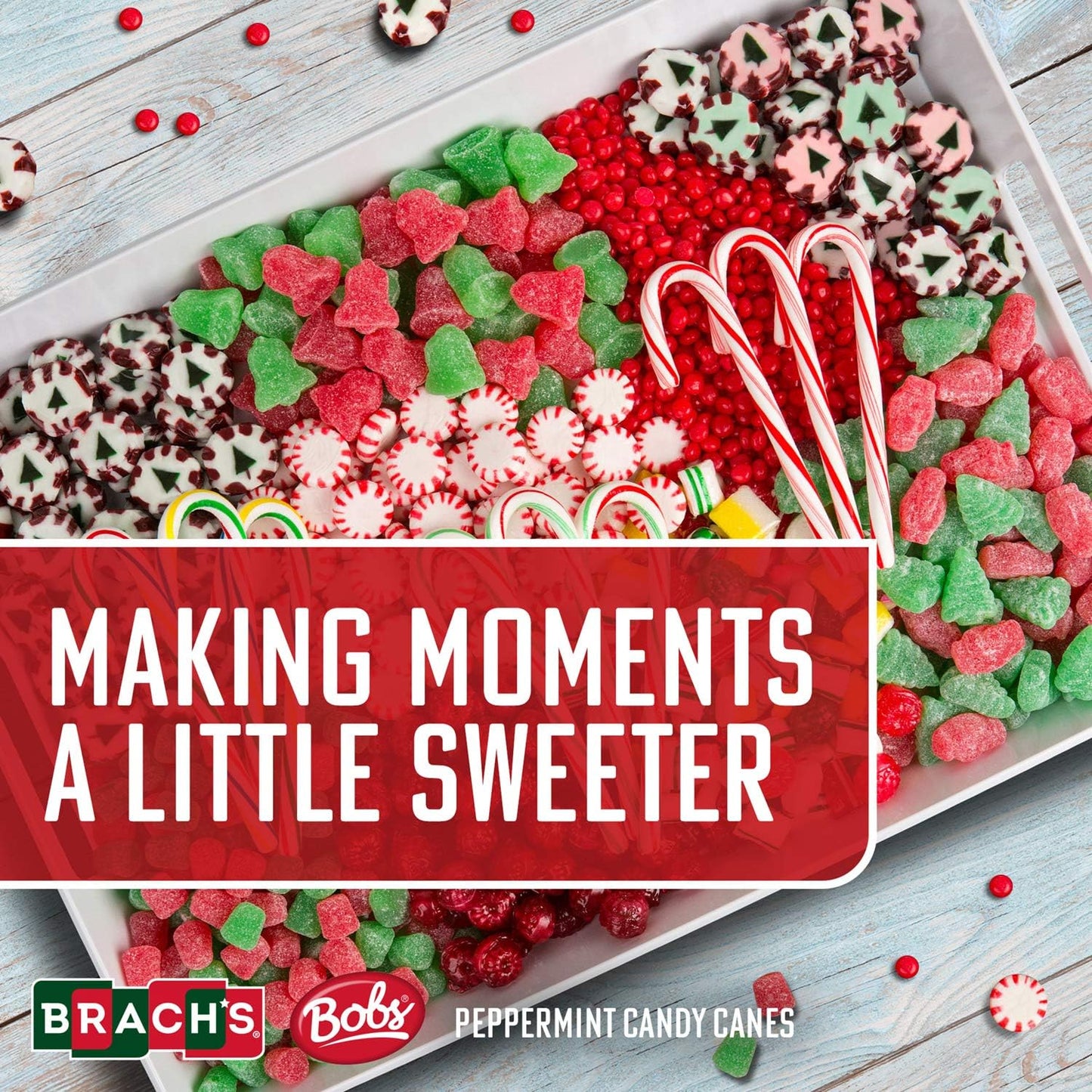 Brachs Peppermint Candy Canes - Individually Wrapped Bulk Christmas Candy Canes - Holiday Classic Candy - Stocking Stuffer Candy - Bulk Candy Box (36 Count)