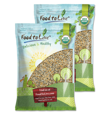 Food to Live Organic Omega-3 Seeds Mix with Flax, Chia and Sesame, 20 Pounds Non-GMO Whole Seeds, Raw, Kosher, Vegan. Rich in Om