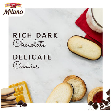 Pepperidge Farm Milano Dark Chocolate Cookies, 6 OZ Bag, 15 Cookies, Brown