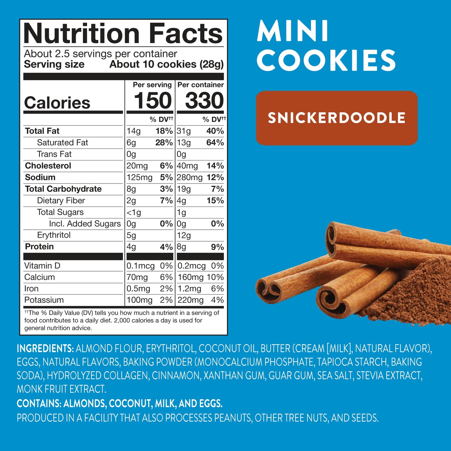 Highkey Low Carb Snickerdoodle Cookie - Keto Snacks Diabetic Desserts Diet Friendly Food Gluten Free Zero Carbs Treat Cinnamon Sweets Healthy Snack Foods Almond Flour Sugar Free Cookies 3Pack