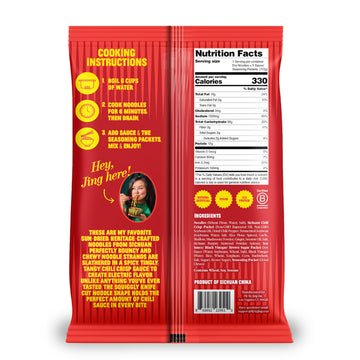 FLYBYJING Chili Crisp Noodles, 4.09 oz (Pack of 1)