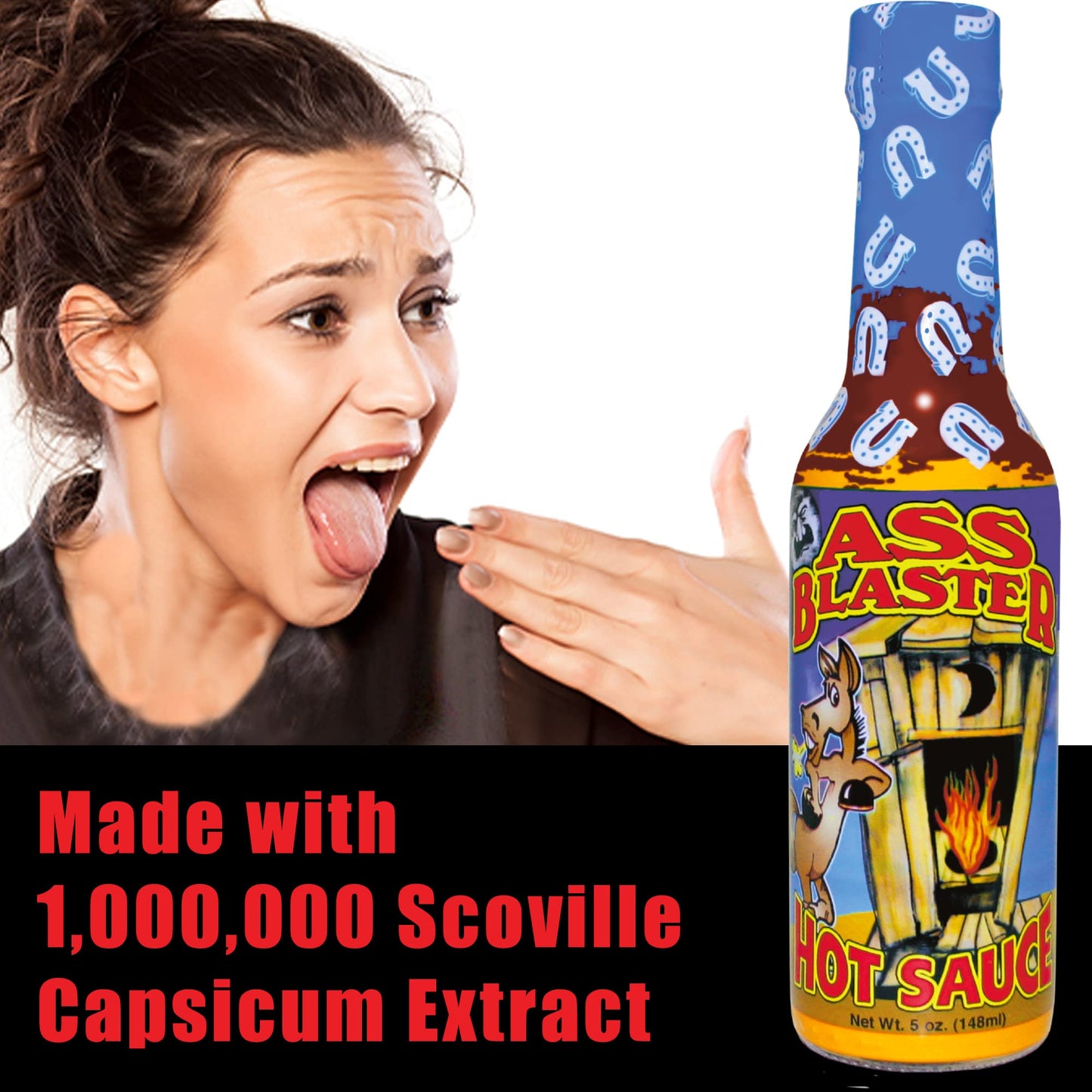 ASS BLASTER Premium Gourmet Hot Sauce - Habanero Gift Set, 148 ml, Outhouse Box, Perfect for Spicy Food Lovers